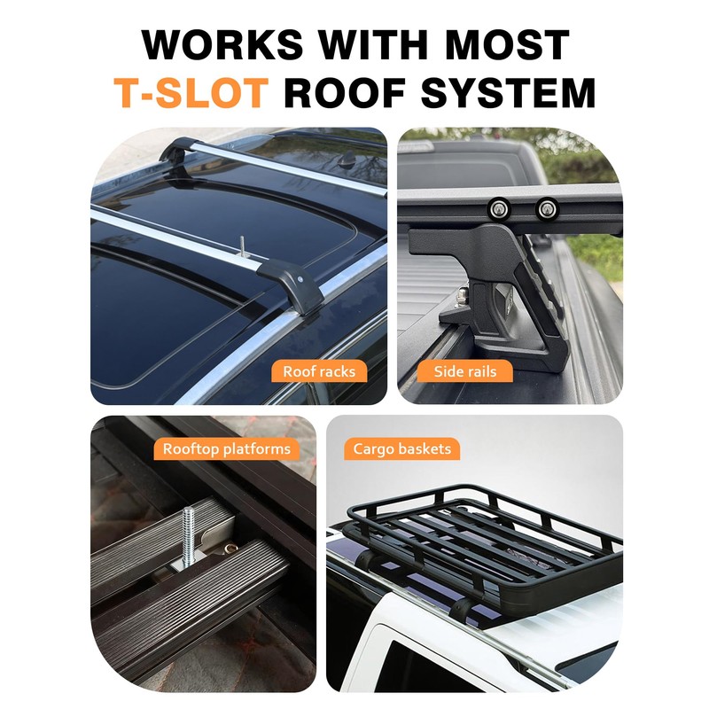 T Slot Bolts for Roof Rack Cross Bars, Platform, Cargo