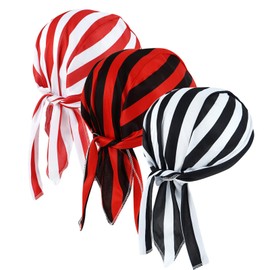 DOCILA Do Rags for Men Skull Cap Fashion Stripes Motorcycle Head Wrap Bandana Sweat Helmet Liner Doo Rag Beanie Dew Durags Cycling Hats Accessories