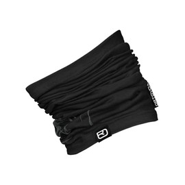 ORTOVOX 120 TEC Logo Neck Warmer - Lightweight, Hardly Bulky Tube Scarf with Technical Wool Mix for Summer Tours - Black - Unisex