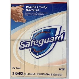Safeguard Antibacterial Hand Bar Soap, 4 oz bars, 8 ea ( Pack of 2)