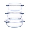 Set of 6 Pieces Round Tempered Glass Casserole Dish with