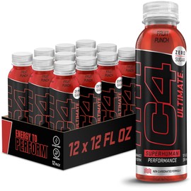 Cellucor C4 Ultimate Non-Carbonated Zero Sugar Energy Drink, Pre Workout Drink + Beta Alanine, 12 Fl Oz (Pack of 12)