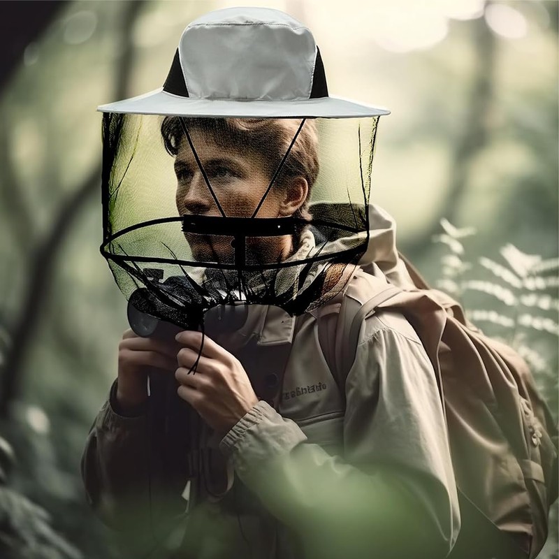 JAONLD Beekeeper Hat with Veil, Hat with Mosquito Net, Head