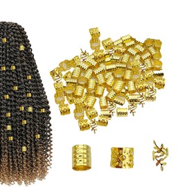 300 Stück Haarschmuck, 3 Gemusterte Verstellbar Metall Dreadlocks, Goldener Hair Accessories für Zöpfe, Manschetten-Clips für Haar Zöpfe, Für Männer Und Frauen Geeignet