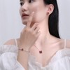JIANGXIN 925 Sterling Silver Birthstone Chain Link Bracelet for Women