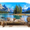 Toolhom Nature Landscapes Mural Wallpaper Lake Mountain Tree Wall Mural