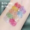 KYDA 9 Colour Glitter Eyeshadow Palette, Sparkle Shimmer Eye Sequin