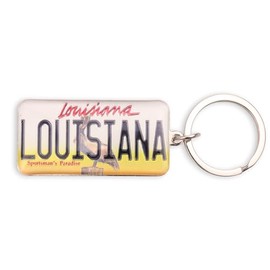 Westmon Works Louisiana Keychain Souvenir Sportsman's Paradise License Plate Metal Key Ring, Multi, Small