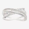 Silver Anillo De Plata Pura Sobre Latón Con Zirconia Cubica