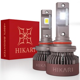 HIKARI WINGS 9005 Fog Light, 40000LM Pure White 6000K HB3 Bulbs, Plug & Play IP68 Waterproof Pack of 2, 9145, 9140 Foglight