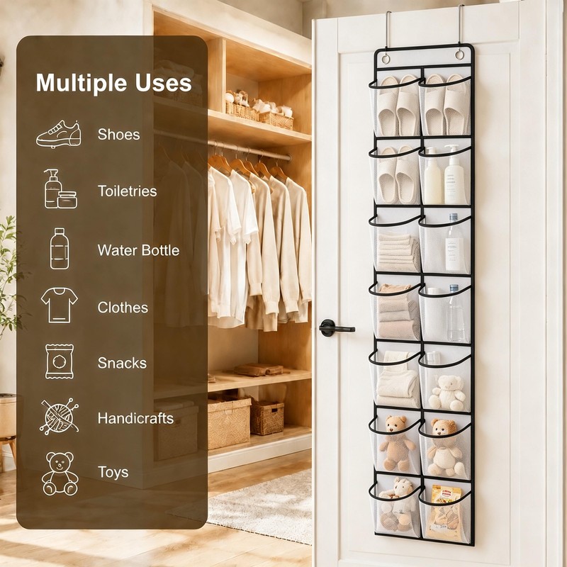 Kaaeiccr Hanging Shoe Storage, 14 Pocket Over Door Organiser for