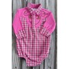 4Rodeo Baby Toddler Western Pink Plaid Cowboy Bodysuit Shirt (0-6