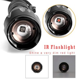 UltraFire IR LED Torch 940nm Infrared Illuminator Zoomable IR Light Tactical Torch Adjustable Focus IR Lamp for Night Vision Coyote Hog Predator Hunting A100-IR
