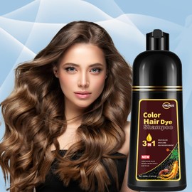 CSFDXD Instant Coffee Hair Dye Shampoo - 3 in 1, Hair Color Shampoo for Women & Men, Long Lasting,Light Brown Shampoo Para Pintar El Cabello, Easy to Apply at Home 500ML