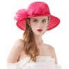 Z&X Women Organza Bucket Hat Bowknot Wide Brim Church Derby