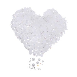 DOITOOL Resin Rhinestones Half Round Flatback Pearls for Crafts Nail Art Shoes Clothing Durable Easy to Apply for DIY Projects and Phone Cases