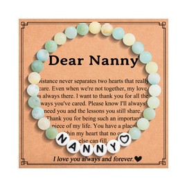 Shuxin Nanny Gifts from Grandchildren, Birthday Christmas Mothers Day Gifts for Nanny Grandma Nan Nana, Best Nanny Bracelet Xmas Presents for Women