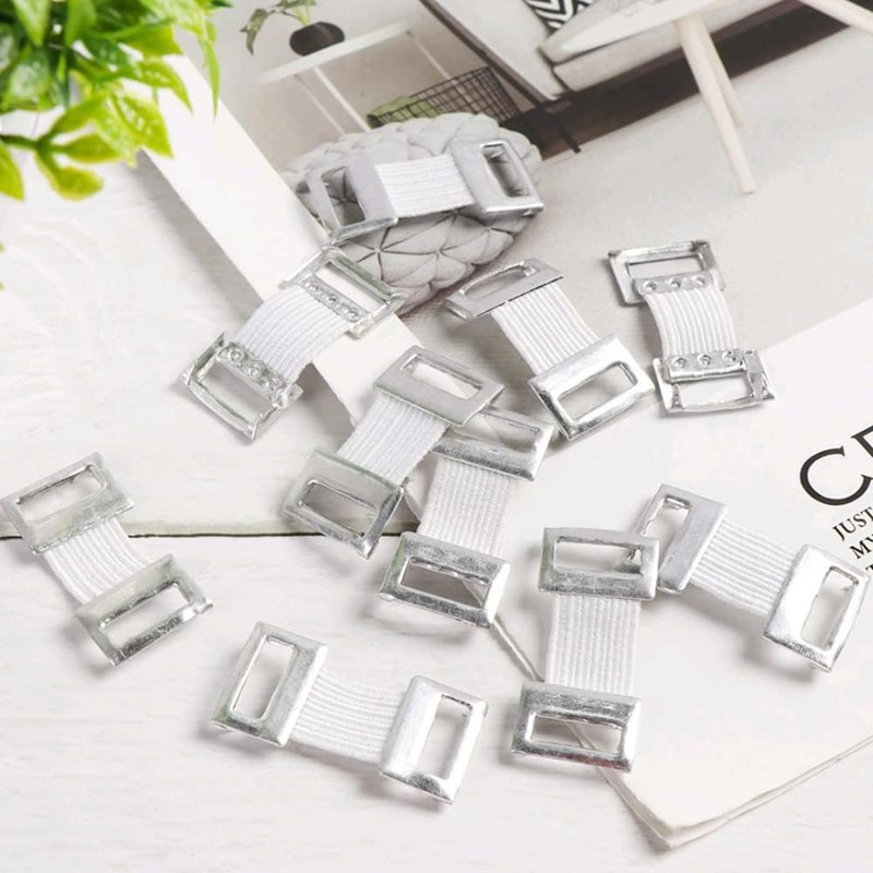 10Pcs White Elastic Bandage Clips, Stretch Metal Bandage Clip Compression