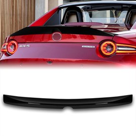 W-POWER, ABS Rear Trunk Lip Wing Spoiler Compatible with 2016-2024 Mazda Miata MX-5, Rear Wing STP-Style Replacement Trunk Boot Rear Spoiler, Pearl Black