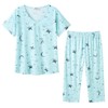 SUTPSL 2 Pack Womens Pajamas Set Cotton Short Sleeve Sleepwear