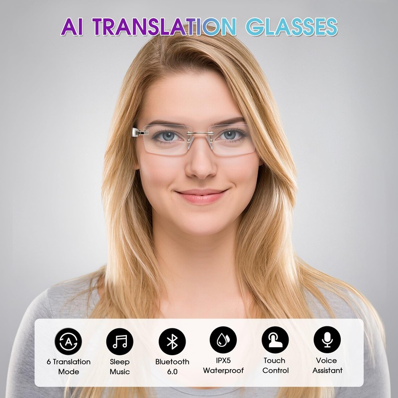 GenXenon AI Smart Glasses, Photochromic Smart Glasses with Open Audio