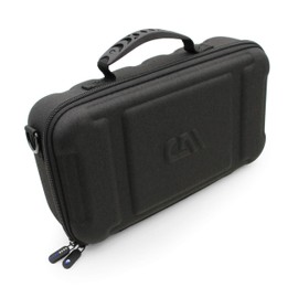 CASEMATIX Travel Case Compatible with Audio-technica AT-SB727 Portable Turntable Sound Burger Vinyl Record Player - Includes Carry Case Only with Handle and Shoulder Strap, Black