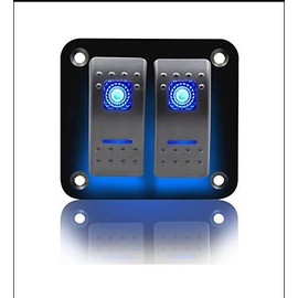 2 Gang Rocker Switch Panel LED Waterproof Universal for Marine Boat RV Caravan Modification
