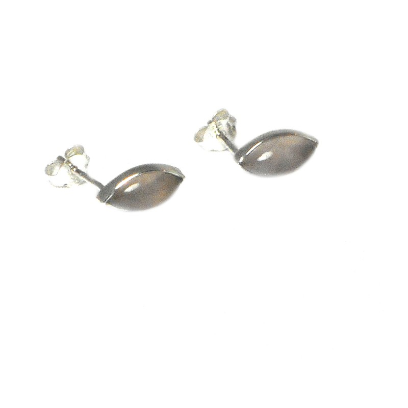 925-5x10mm Rose Quartz Stud Earrings (MRQST1404171), Sterling Silver, Quartz