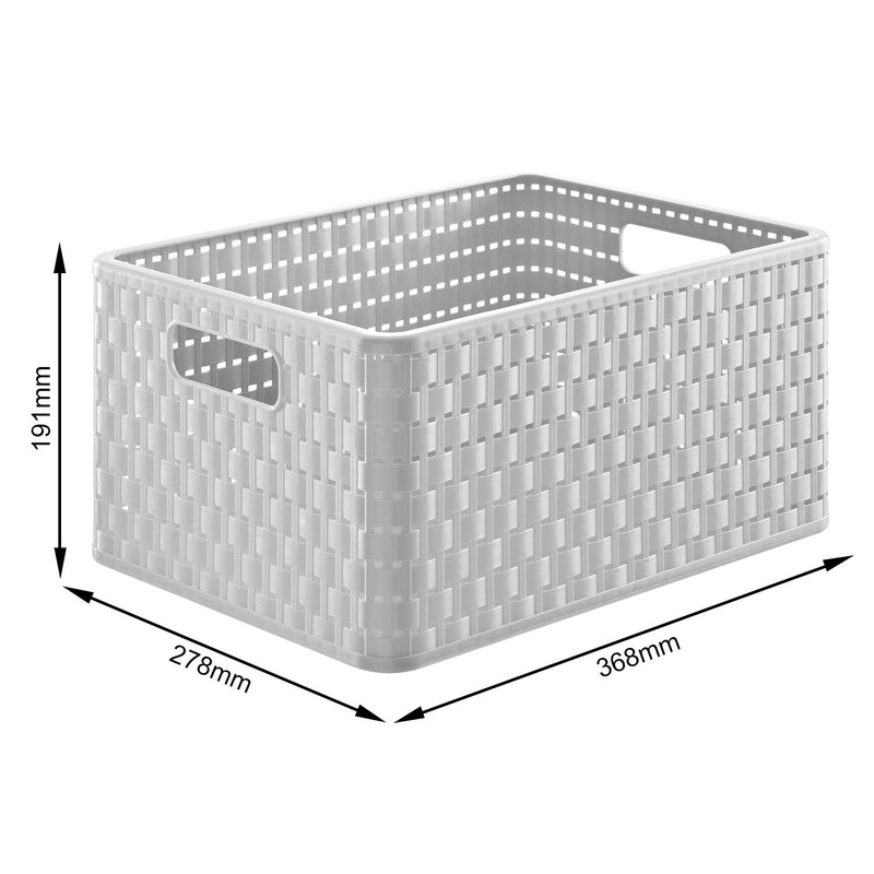 Rotho Country Rattan Effect Storage Box, 18 Litres, Plastic (Polypropylene),
