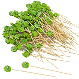 KiKiHong Pack of 100 skewers, finger food, cocktail skewers, cocktail picks, cocktail picks, toothpicks made of bamboo, for grilled food, fruit, antipasti, drinks, cakes, appetizers