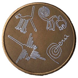 Nazca Lines Peru Iron on Sew on Patch 10cm Souvenir Travel Holiday National Park Adventure Explorer Wonders of the World Series Emblem Badge Applique