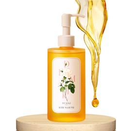 Gel de ducha hidratante para pieles sensibles para mujer, gel de ducha con aroma a rosa blanca para mujer, cuidado hidratante para el invierno, sin sulfatos, sin parabenos, sin colorantes, 10 fl oz