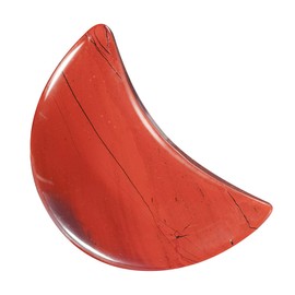 mookaitedecor Set of 5 Red Jasper Moon Healing Crystal Pendants for Jewellery Making, Semi Precious Moon Shaped Palm Worry Stones for Anxiety Stress Relief Tumbled Pocket Stone Desk Decor