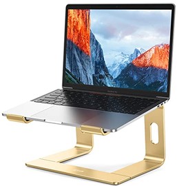BESIGN LS03 Aluminum Laptop Stand, Ergonomic Detachable Computer Stand, Notebook Riser, Laptop Mount Compatible with Air, Pro, Dell, HP, Lenovo More 10-15.6" Laptops, Gold