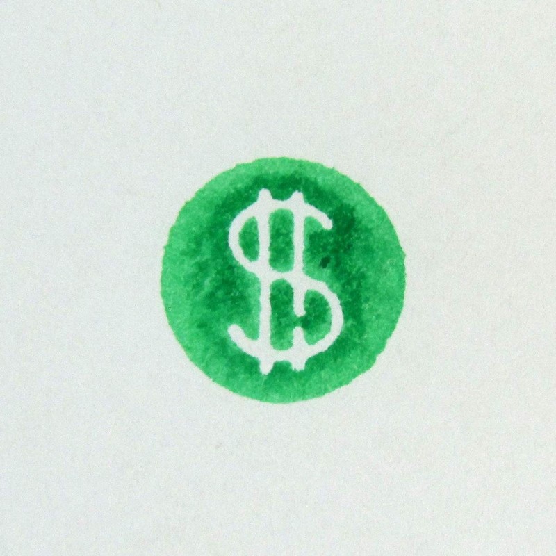 TG,LLC Treasure Gurus Fast Drying Bright Green Ink Dollar Sign