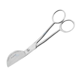 YNR Left Hand Applique Duckbill Machine Embroidery Scissors - Premium German Steel Fabric Scissors Razor-Sharp Small Tip for Optimal Precision Stitches, Crafting, Sewing-Silver 6”