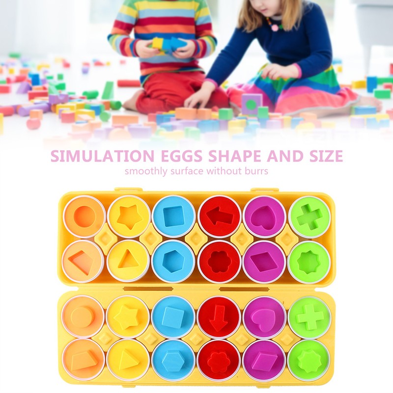 12pcs Matching Eggs Toy Set Children Early Educational Recognition Learning