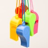 Lezevn 120 Pieces Neon Whistles with Lanyards Plastic Multicolor Whistles