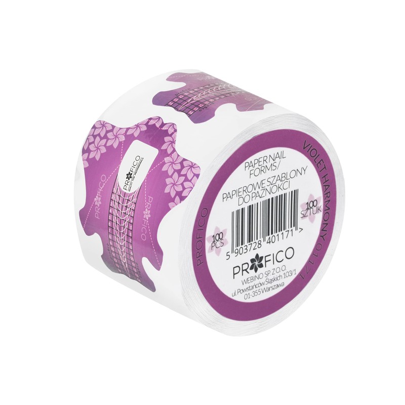 PROFICO Nail stencils (100pcs, Violet Harmony (Paper))