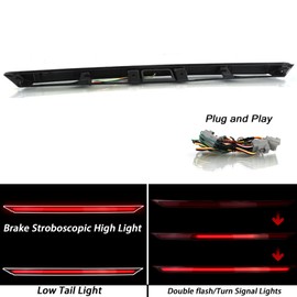 BINQIGOO LED Rear Tail Light Trunk Bar Compatible with 2018 2019 2020 2021 2022 2023 Toyota Camry Dynamic Sequential Stroboscopic Turn Signal Lamp DRL Brake Taillight (Smoked Lens)