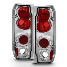 ACANII - For 1987-1996 Ford F150 F250 F350 Bronco Chrome Rear Tail Lights Brake Lamps Pair Driver & Passenger Side