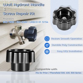 Camoo 630-7965 Wall Hydrant Handle with Screw Repair Kit, Replacement for Mansfield 300 400 500 Series Models, Fix Broken Frost-Proof Wheel-Shaped Hydrant Handle