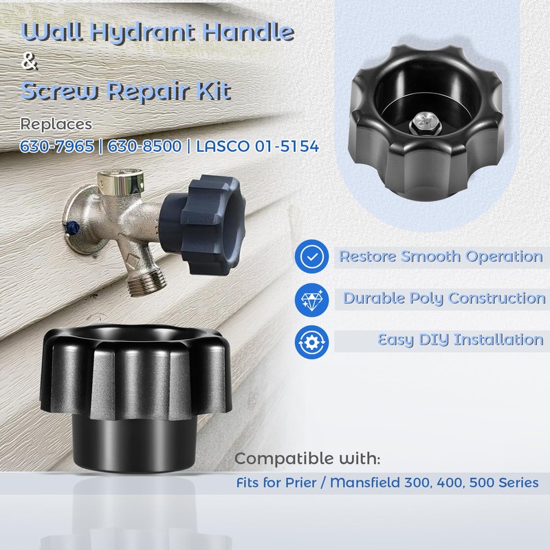 Camoo 630-7965 Wall Hydrant Handle with Screw Repair Kit, Replacement