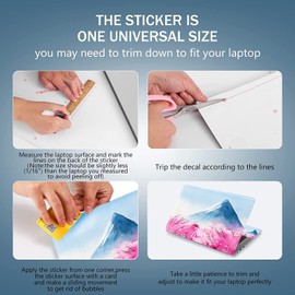 AORTDES Laptop Skin Sticker Decal 15-15.6 Inches, Universal Reusable Vinyl Sticker for 12.1 13 13.3 14 15.4 Inches Netbook/Notebook PC, Waterproof & Scratch-Resistant (Sakura,Mount Fuji)