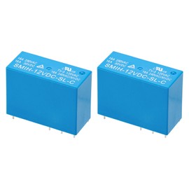 Weasch 2Pcs Miniature Intermediate Power Relay, SMIH-12VDC-SL-C, DC 12V, Normally Open A Type, 8Pin, 20A Switching Capability (2)
