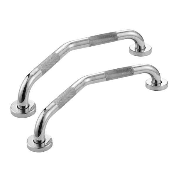 FChome Paquete de 2 barras de agarre de ducha de baño de 17.3 pulgadas, barra de agarre seguro de acero inoxidable para montaje en pared para discapacitados en el acabado del baño.