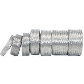 EMI RFI Shielding Wire Loom Metal Tinned Copper Grounding Braided Sheathing Cable Sleeve Mesh ESD Protection Flat Tubular Expandable (1/4" W(0.16" ID)-30FT)