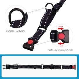Martingale Dog Collar and Leash Set Martingale Collars for Dogs Reflective Martingale Collar for Small Medium Large Dogs(Black&M)