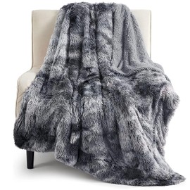 Bedsure Bedsure Fluffy Throw Blanket Gifts for Women Men, Soft Fleece Sherpa Cozy Fuzzy Plush Warm Minky Thick Faux Fur Throw for Couch, Bed, Home Living Room Decor Valentines Blanket Gifts for Her Him, Grey