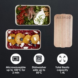 akinod Bento+Lunch Bag White/Terracotta